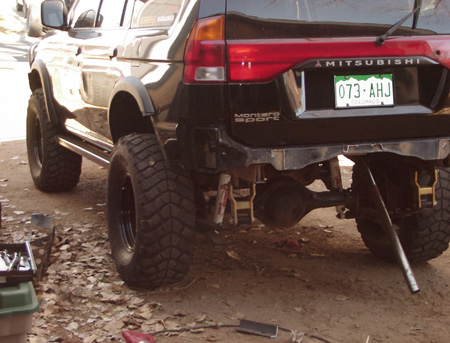 montero sport custom rear bumper